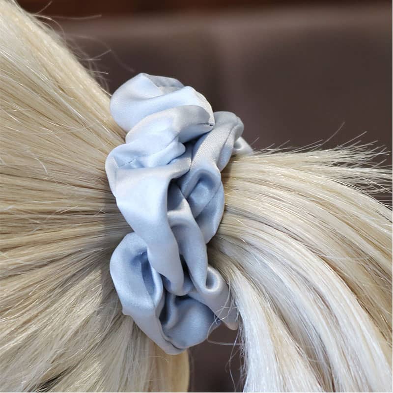 Serene Life Mulberry Silk Scrunchies 25 Momme Silk Grey Life style